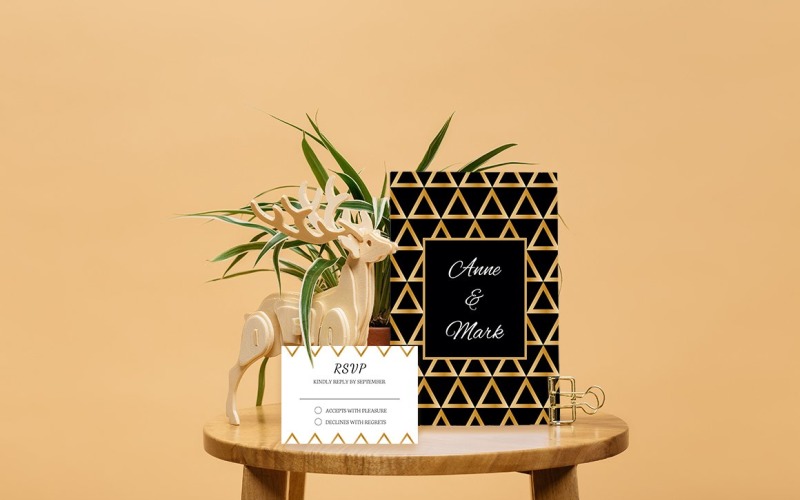 Download Фирменный стиль "Elegant black & gold wedding collection - Corporate Identity Template" / Elegant black & gold wedding collection - Corporate Identity Template - Фирменный стиль на тему графика wedding,invitation,invite,collection,black,gold,template,psd,vector,card,customizable,suite,rsvp,geometry,elegant,craft,print,triangle,golden,stylish