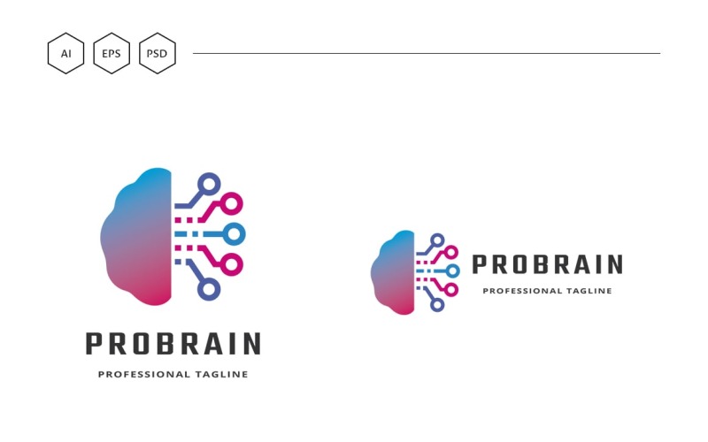 Profesjonalny szablon logo Brain Tech