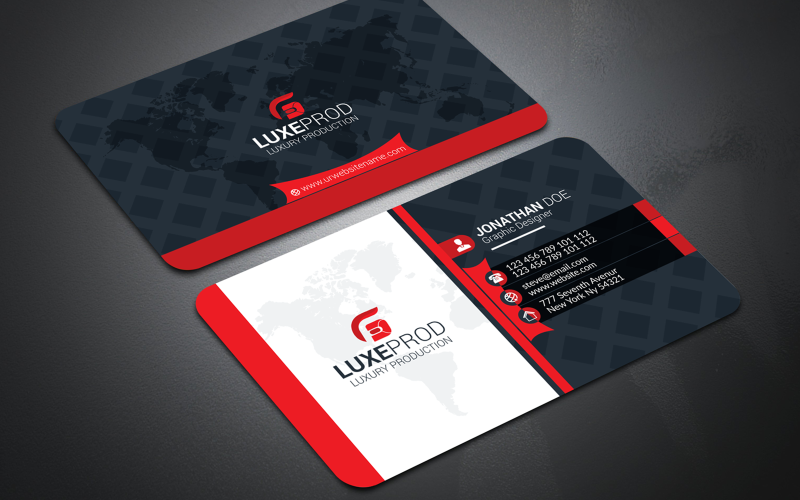 Download Фирменный стиль "Red Color Business Card - Corporate Identity Template" / Red Color Business Card - Corporate Identity Template - Фирменный стиль на тему графика black,blue,bundle,business,card,clean,cmyk,color,company,corporate,creative,design,green,horizontal,modern,personal,print,ready,professional,psd