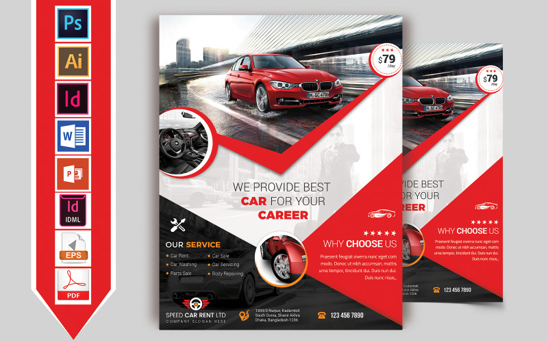 Rent A Car Flyer Vol-03 - Modèle d'identité d'entreprise
