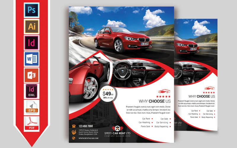 Download Фирменный стиль "Rent A Car Flyer Vol-06 - Corporate Identity Template" / Rent A Car Flyer Vol-06 - Corporate Identity Template - Фирменный стиль на тему графика auto,auto-flyer,auto-repair,auto-spare-parts,automobile,autoshowroom,business,car-rental,rent-a-car,corporate,flyer,grafilker,limousine,meeting,car,motorbike,motorcycles,professional,rent