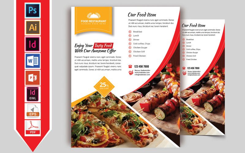Download Фирменный стиль "Restaurant Flyer Vol-10 - Corporate Identity Template" / Restaurant Flyer Vol-10 - Corporate Identity Template - Фирменный стиль на тему графика hotel,restaurant,coffee-shop,pizza,hotel-flyer,restaurant-flyer,coffee-shop-flyer,burger,food,food-flyer,food-restaurant,cold-coffee,cheese-burger,hot-dog,business,tea