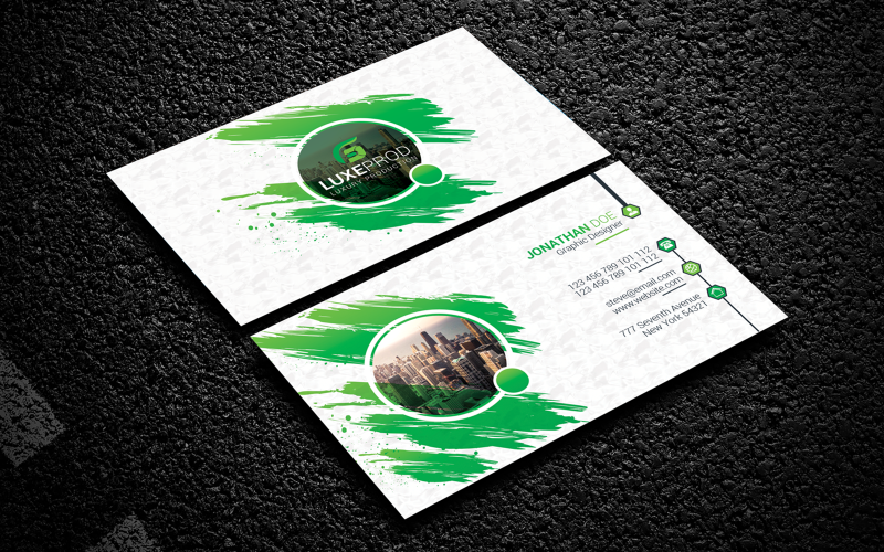Download Фирменный стиль "Simple Business Card - Corporate Identity Template" / Simple Business Card - Corporate Identity Template - Фирменный стиль на тему графика black,blue,bundle,business,card,clean,cmyk,color,company,corporate,creative,design,green,horizontal,modern,personal,print,ready,professional,psd