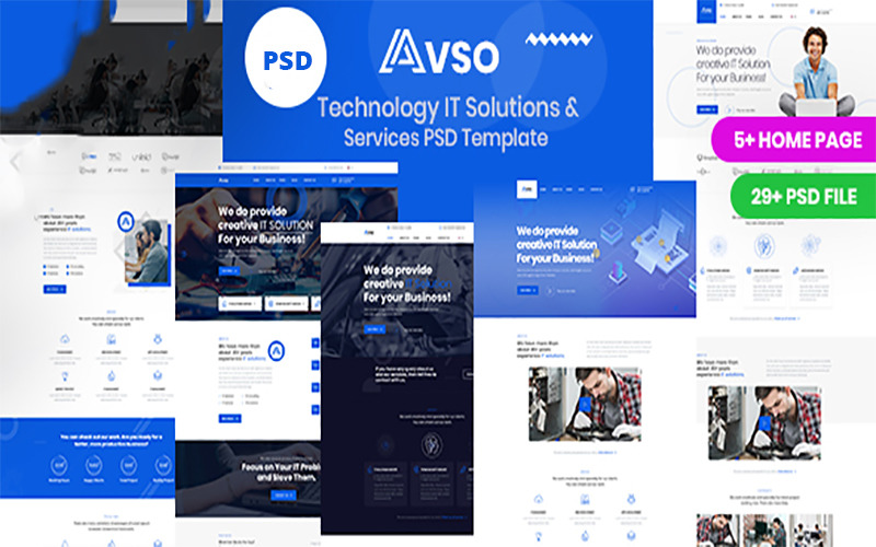 Abso - Šablona PSD technologie IT řešení a služeb IT