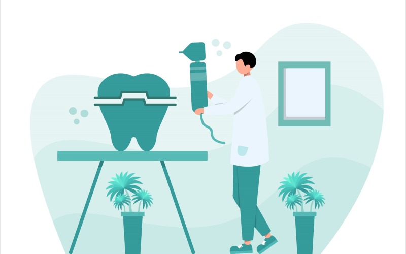 Download Vector "Dental Health Flat Illustration - Vector Image" / Dental Health Flat Illustration - Vector Image - Vector на тему графика illustration,vector,flat,graphic,design,dentist,clinic,dental,medical,medicine,treatment,doctor,health,teeth,tooth