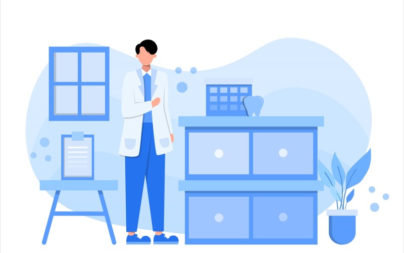 Download Vector "Dentist Medical Flat Illustration - Vector Image" / Dentist Medical Flat Illustration - Vector Image - Vector на тему графика illustration,vector,flat,graphic,design,dentist,clinic,dental,medical,medicine,treatment,doctor,health,teeth,tooth