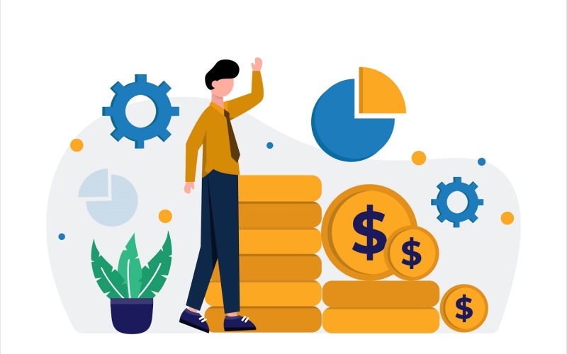 Download Vector "Finance Flat Illustration - Vector Image" / Finance Flat Illustration - Vector Image - Vector на тему графика illustration,vector,flat,graphic,design,business,finance,bank,financial,money,investment,economy,currency,payment,accounting