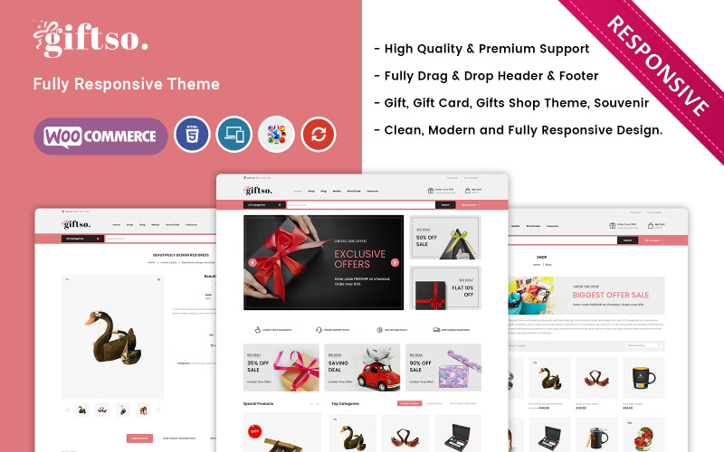 Giftso - Il tema WooCommerce reattivo del negozio di regali