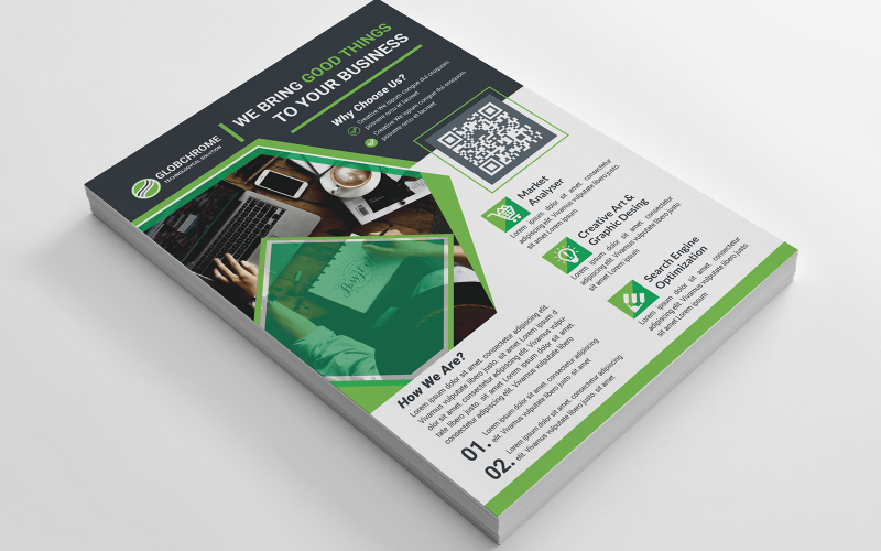 Download Фирменный стиль "Green Color Business Flyer - Corporate Identity Template" / Green Color Business Flyer - Corporate Identity Template - Фирменный стиль на тему графика fyer,corporate,flyer,artistic,blue,building,computer,graph,graphic,green,hi-quality,id,kit,internet,logo,modern,multimedia,official,photo,play