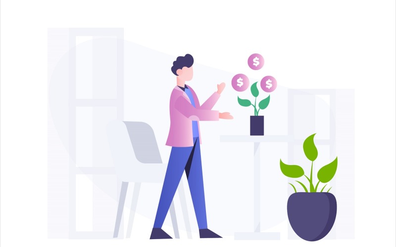 Download Vector "Investment Concept Flat Illustration - Vector Image" / Investment Concept Flat Illustration - Vector Image - Vector на тему графика illustration,vector,flat,graphic,design,investment,business,finance,money,gold,bank,earning,stock,currency,coin