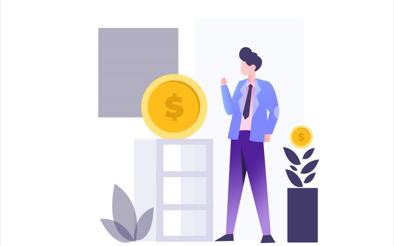 Download Vector "Investment Finance Flat Illustration - Vector Image" / Investment Finance Flat Illustration - Vector Image - Vector на тему графика illustration,vector,flat,graphic,design,investment,business,finance,money,gold,bank,earning,stock,currency,coin