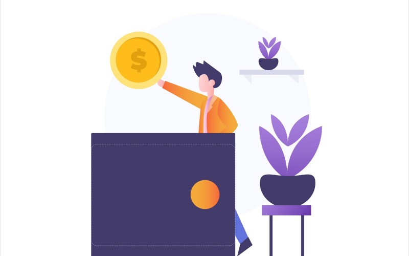 Download Vector "Investment Wallet Flat Illustration - Vector Image" / Investment Wallet Flat Illustration - Vector Image - Vector на тему графика illustration,vector,flat,graphic,design,investment,business,finance,money,gold,bank,earning,stock,currency,coin