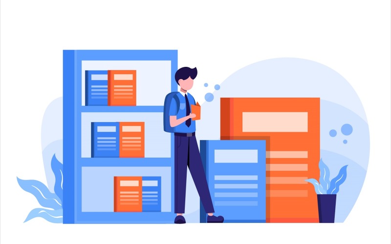 Download Vector "Student Concept Flat Illustration - Vector Image" / Student Concept Flat Illustration - Vector Image - Vector на тему графика illustration,vector,flat,graphic,design,education,school,student,learning,book,classroom,university,study,college,knowledge