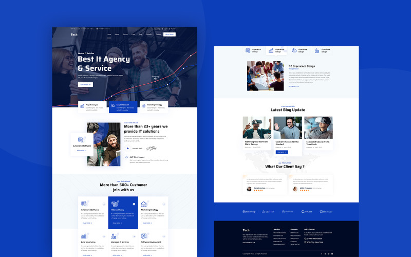 Download PSD шаблон "Tech - IT Solution PSD Template" / Tech - IT Solution PSD Template - PSD шаблон на тему финансовые консультации agency,it,company,consulting,it,services,solutions,startup,technology,business,design