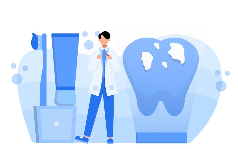 Leczenie stomatologiczne Płaskie Ilustracja - Grafika wektorowa