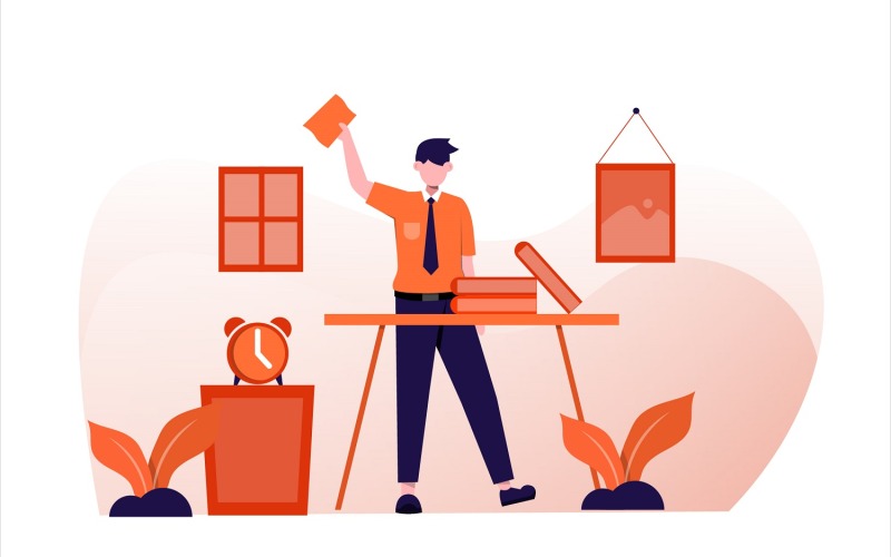 Płaskie Ilustracja Nauczyciela - Grafika wektorowa