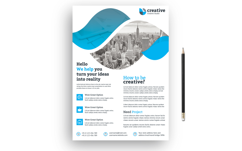 Download Фирменный стиль "Blue Color Business Flyer - Corporate Identity Template" / Blue Color Business Flyer - Corporate Identity Template - Фирменный стиль на тему графика fyer,corporate,flyer,artistic,blue,building,computer,graph,graphic,green,hi-quality,id,kit,internet,logo,modern,multimedia,official,photo,play
