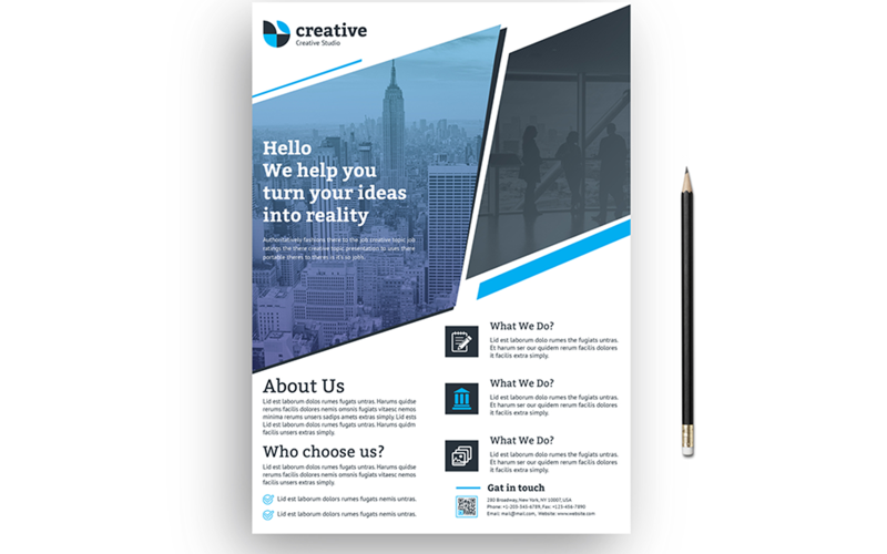Download Фирменный стиль "Blue Color Business Flyer - Corporate Identity Template" / Blue Color Business Flyer - Corporate Identity Template - Фирменный стиль на тему графика fyer,corporate,flyer,artistic,blue,building,computer,graph,graphic,green,hi-quality,id,kit,internet,logo,modern,multimedia,official,photo,play