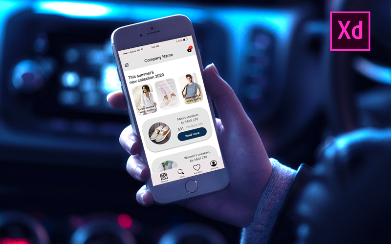 Download Мокап для продукта "Design of an online store's mobile app product mockup" / Design of an online store's mobile app product mockup - Мокап для продукта на тему графика design,of,an,online,store&amp;#039;s,mobile,app,template,adobe,adobexd,xd
