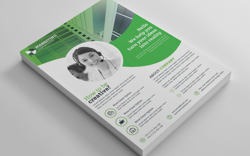 Download Фирменный стиль "Green Color Business Flyer - Corporate Identity Template" / Green Color Business Flyer - Corporate Identity Template - Фирменный стиль на тему графика fyer,corporate,flyer,artistic,blue,building,computer,graph,graphic,green,hi-quality,id,kit,internet,logo,modern,multimedia,official,photo,play