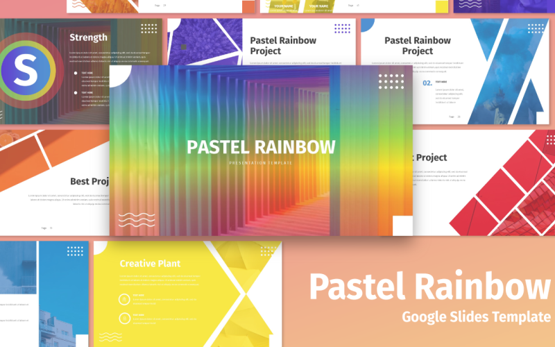 Pastel Rainbow - Многоцелевые Google Презентации