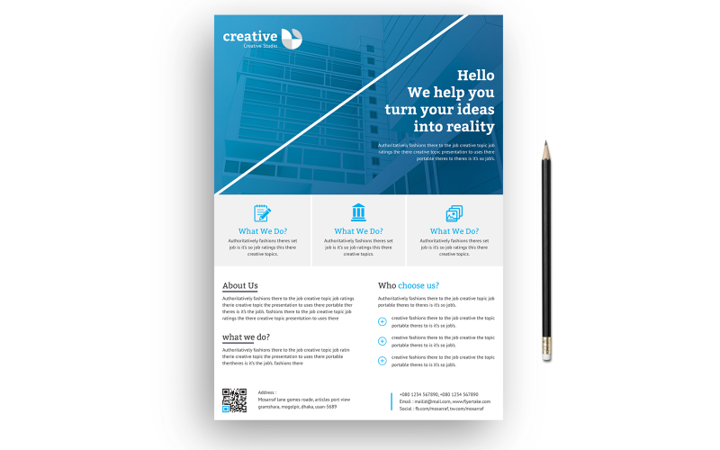 Download Фирменный стиль "Reality Business Flyer - Corporate Identity Template" / Reality Business Flyer - Corporate Identity Template - Фирменный стиль на тему графика fyer,corporate,flyer,artistic,blue,building,computer,graph,graphic,green,hi-quality,id,kit,internet,logo,modern,multimedia,official,photo,play