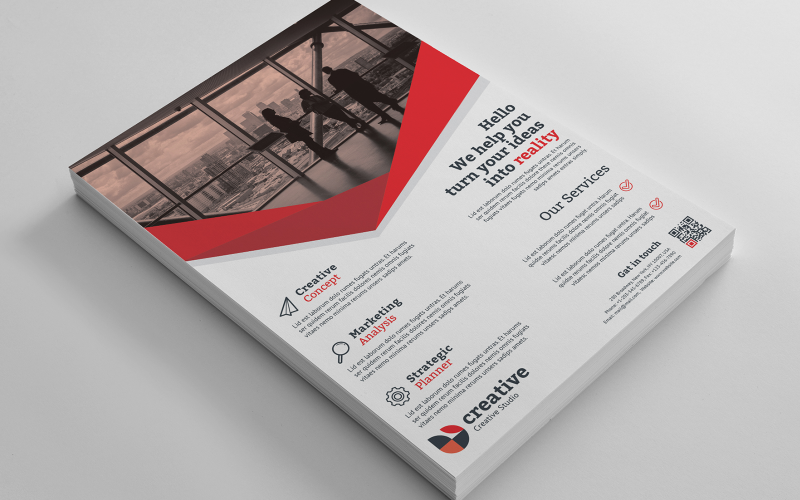 Rote Farbe Business Flyer - Corporate Identity Vorlage
