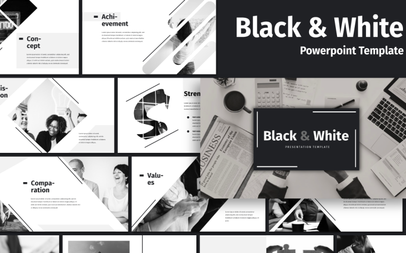 Black & White - Business PowerPoint šablony