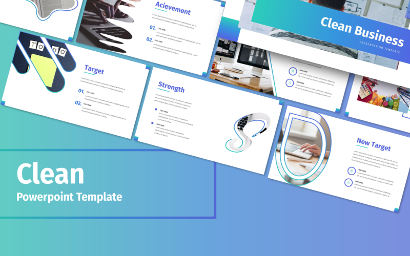 Clean - Business PowerPoint template - TemplateMonster