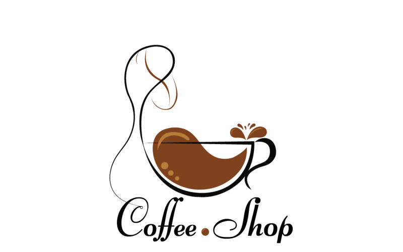 Modello di logo della caffetteria