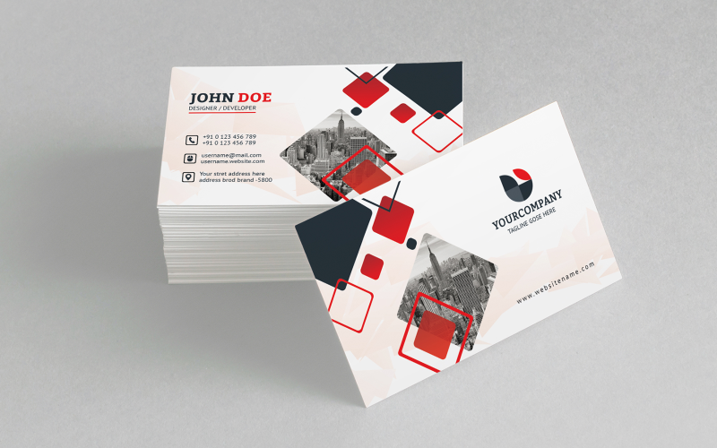 Download Фирменный стиль "Red Color Business Card - Corporate Identity Template" / Red Color Business Card - Corporate Identity Template - Фирменный стиль на тему графика black,blue,bundle,business,card,clean,cmyk,color,company,corporate,creative,design,green,horizontal,modern,personal,print,ready,professional,psd
