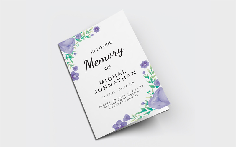 Download Фирменный стиль "Floral Funeral Program - Corporate Identity Template" / Floral Funeral Program - Corporate Identity Template - Фирменный стиль на тему графика funeral,program,template,brochure,memorial,service,obituary,programs,floral,church,order,of,printable