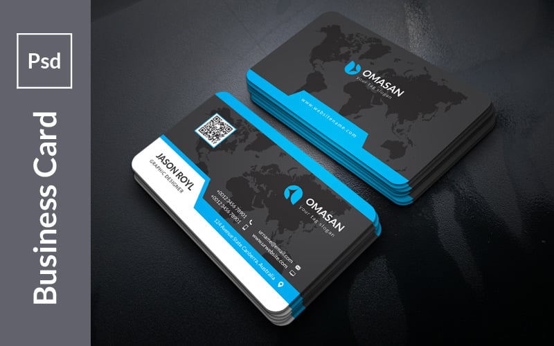 Modern Dark Business Card - Corporate Identity Template