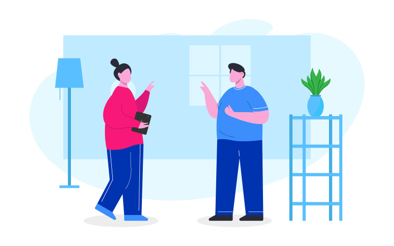 Download Vector "Discussion illustration - Vector Image" / Discussion illustration - Vector Image - Vector на тему графика illustration,user,interface,web,design,team,work,flat,discussion,colorful,modern,illustrationundefined