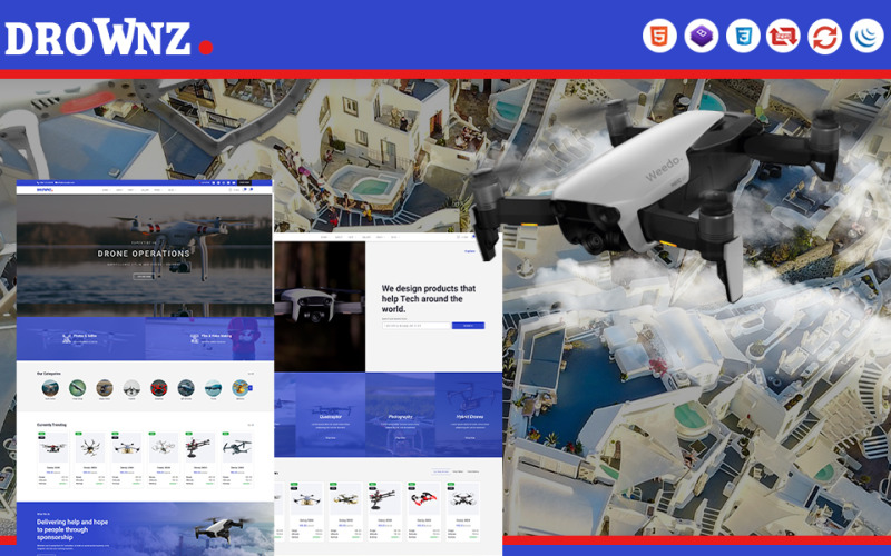 Drownz | Drone Shop e Ariel Photography modello di sito Web HTML5