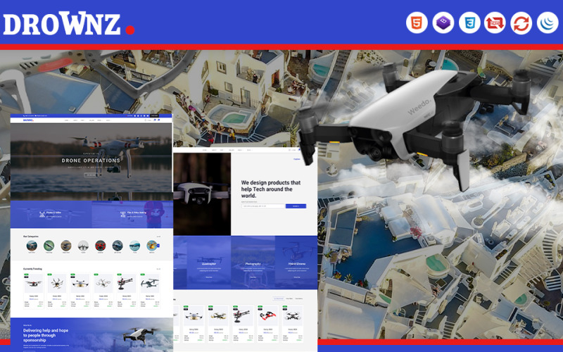 Drownz | Drone Shop та Ariel Photography HTML5 шаблон веб-сайту