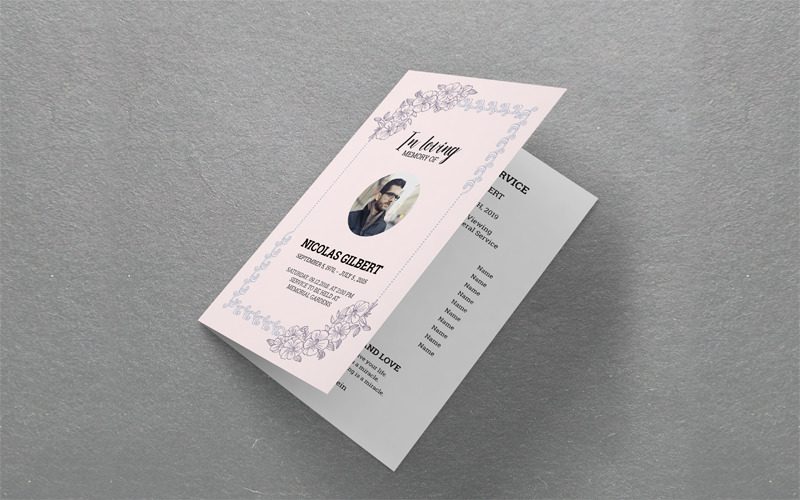 Download Фирменный стиль "Editable Funeral Program - Corporate Identity Template" / Editable Funeral Program - Corporate Identity Template - Фирменный стиль на тему графика funeral,program,template,brochure,memorial,service,obituary,programs,floral,church,order,of,printable