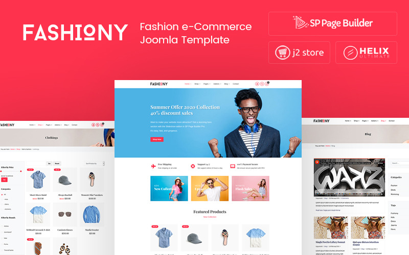 Fashiony - Plantilla Joomla de comercio electrónico de Fashion J2Store