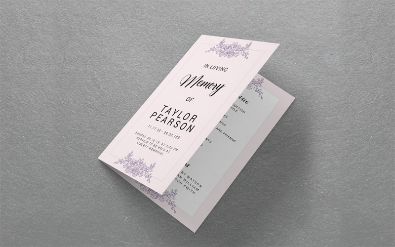 Download Фирменный стиль "Floral Memorial Program - Corporate Identity Template" / Floral Memorial Program - Corporate Identity Template - Фирменный стиль на тему графика funeral,program,template,brochure,memorial,service,obituary,programs,floral,church,order,of,printable