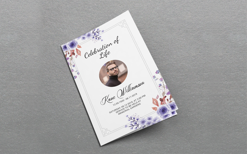 Download Фирменный стиль "Funeral Program - Corporate Identity Template" / Funeral Program - Corporate Identity Template - Фирменный стиль на тему графика funeral,program,template,brochure,memorial,service,obituary,programs,floral,church,order,of,printable