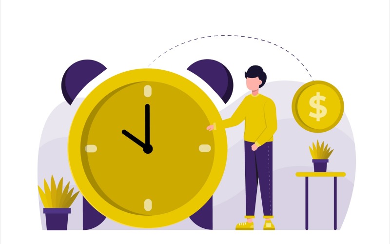 Ilustración plana de ahorro de dinero - Imagen vectorial