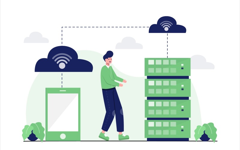 Internet Things Flat Illustration - Vector Image