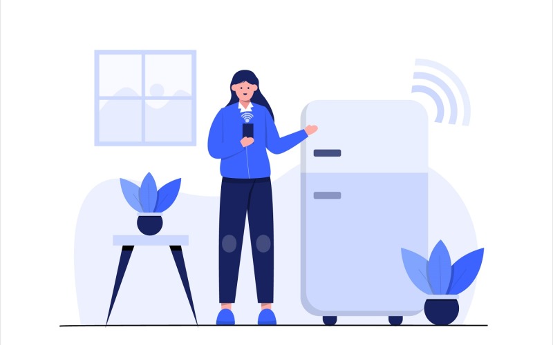 Download Vector "IoT Internet of Things Automation Flat Illustration - Vector Image" / IoT Internet of Things Automation Flat Illustration - Vector Image - Vector на тему графика illustration,vector,flat,iot,internet,things,network,technology,connection,concept,wireless,smart,mobile,wifi