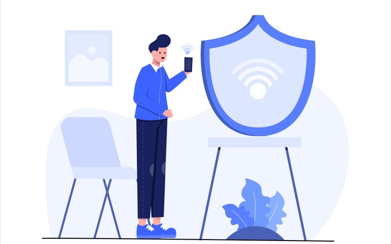 Download Vector "(IoT) Internet of Things Flat Illustration - Vector Image" / (IoT) Internet of Things Flat Illustration - Vector Image - Vector на тему графика illustration,vector,flat,iot,internet,things,network,technology,connection,concept,wireless,smart,mobile,wifi