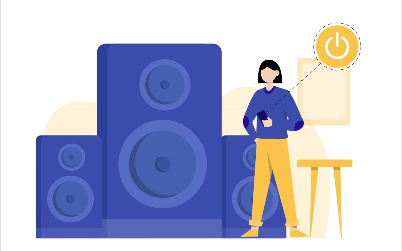 Download Vector "Smart Home Concept Flat Illustration - Vector Image" / Smart Home Concept Flat Illustration - Vector Image - Vector на тему графика illustration,vector,flat,smart,home,technology,control,app,house,remote,wireless,internet,security,automation,network