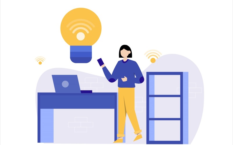 Smart Home Idea Flat Illustration Vector