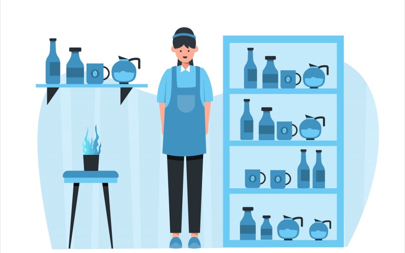 Download Vector "Barista Coffee Flat Design - Vector Image" / Barista Coffee Flat Design - Vector Image - Vector на тему графика illustration,vector,flat,coffee,shop,bean,barista,cafe,restaurant,drink,cup,beverage,caffeine,espresso,cappuccino