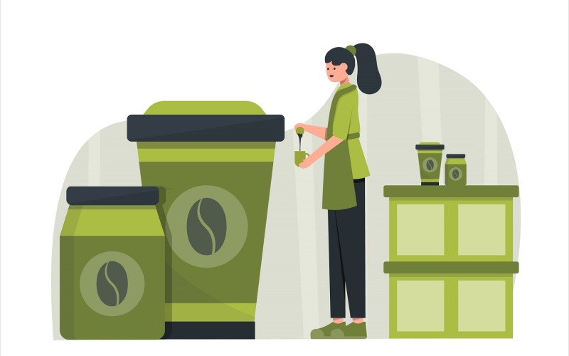 Barista platt illustration - vektorbild