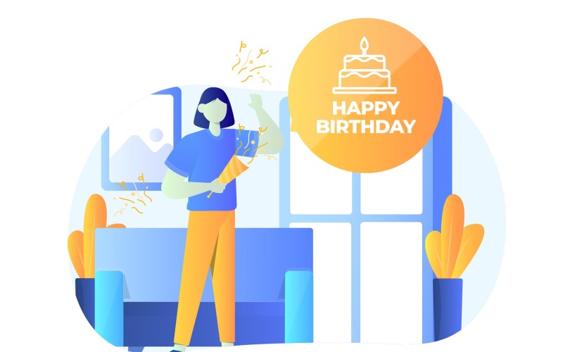 Download Vector "Birthday Wish Flat Illustration - Vector Image" / Birthday Wish Flat Illustration - Vector Image - Vector на тему графика illustration,vector,flat,birthday,celebration,party,invitation,greeting,happy,decoration,celebrate,gift,event,happiness,graphic