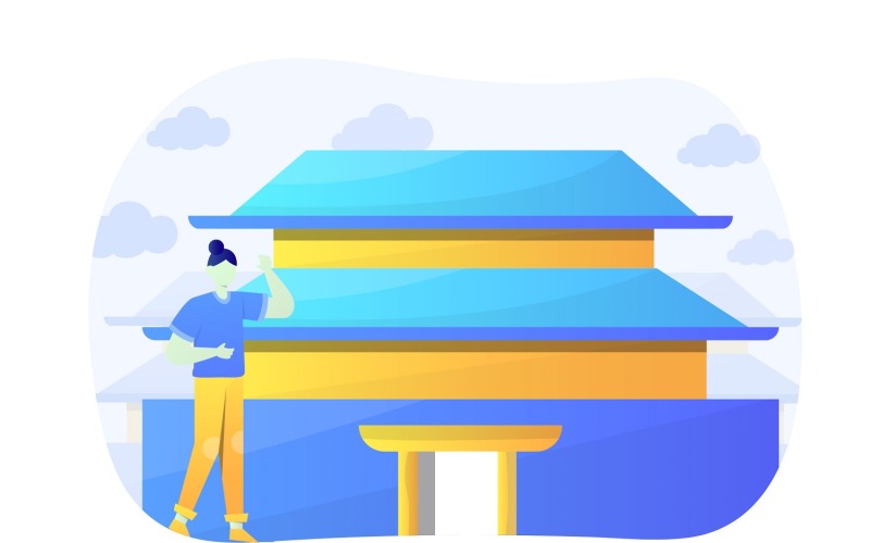 Download Vector "Chinese Monument Flat Design - Vector Image" / Chinese Monument Flat Design - Vector Image - Vector на тему графика illustration,vector,flat,landmark,eiffel,travel,tourism,architecture,tower,city,building,world,monument,famous,lansdcape